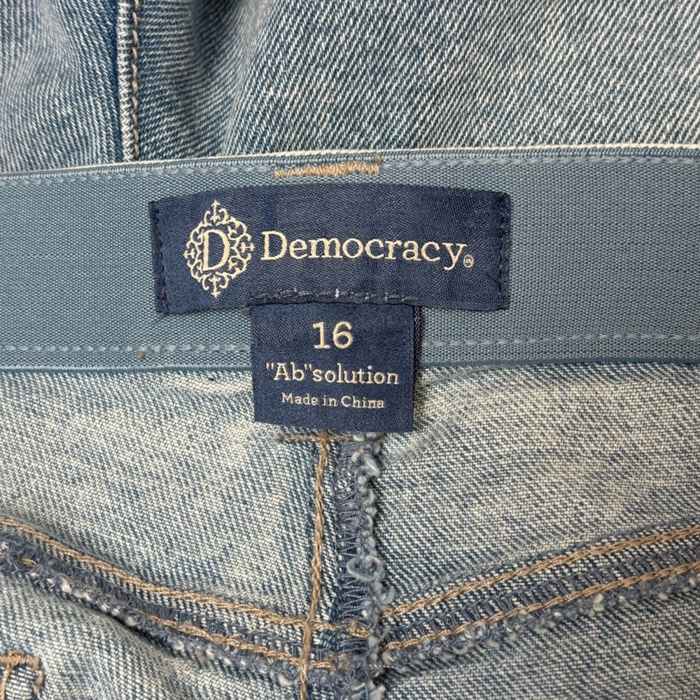 Democracy Jeans Womens 16 Blue Ab Solution High Rise Side Entry Pocket Boyfriend - Picture 12 of 14
